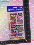 Stickopotamus Girl Sparkle Captions SHINY Stickers, 1 Sheet New & Sealed