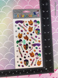RARE Vintage Stickopotamus Mardi Gras SHINY Stickers, 1 Sheet New & Sealed