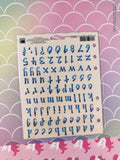 Stickopotamus Powder Blue Letters Sticker Pack, New/Sealed