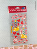 Vintage Sticko Candy Cane Christmas Stickers, 1 Sheet New & Sealed