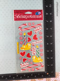 Vintage Sticko Candy Cane Christmas Stickers, 1 Sheet New & Sealed