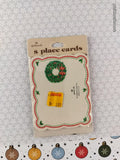 Vintage Hallmark Merry Christmas Set/8 Place Cards, New & Sealed