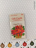 Vintage American Greetings Merry Christmas Poinsettia Folded Gift Tags, New & Sealed