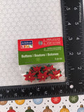 ArtMinds Holiday Collection Notions Decorative Buttons "Red Poinsettia" NEW & SEALED