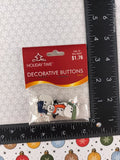 Holiday Time Notions Decorative Buttons "Snowmen" NEW & SEALED