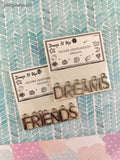 Dress It Up Silver Sentiments Notions Decorative Charms "Dreams / Friends" Set/2 NEW & SEALED
