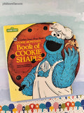 Vintage 1979 1st Printing Sesame Street Cookie Monster's Book of Cookie Shapes Golden Super Shape Softcover