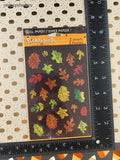 Vintage Autumn Fall Leaves SHINY Stickety-Doo-Da Stickers, 2 Sheets NEW