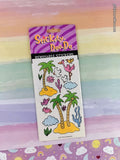 Vintage 1997 Tropical Island Stickety-Doo-Da Removable Stickers, 2 Sheets NEW