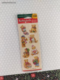 Vintage Stickety-Doo-Da Christmas Holiday Teddy Bears NEW Set/2 Sheets Sealed