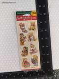 Vintage Stickety-Doo-Da Christmas Holiday Teddy Bears NEW Set/2 Sheets Sealed