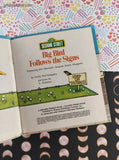 Vintage 1980 Tell-A-Tale Book, Sesame Street Big Bird Follows the Signs Hardcover