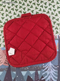 Vintage Christmas Teddy Bear Cotton Fabric Oven Mitt Pot Holder, Nice & Clean