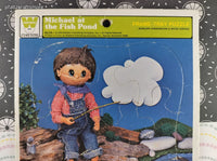 Vintage Whitman Michael at the Fish Pond Cardboard Frame-Tray Puzzle, Nice & Clean