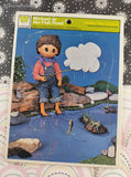 Vintage Whitman Michael at the Fish Pond Cardboard Frame-Tray Puzzle, Nice & Clean