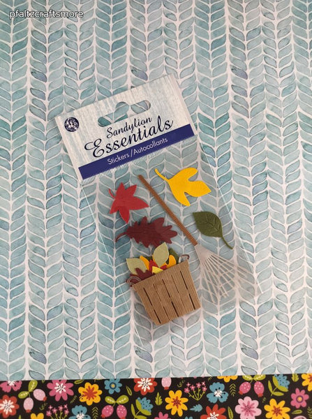 Sandylion Essentials Halloween Autumn Fall Leaves 3-Dimensional Sticker Pack, New/Sealed
