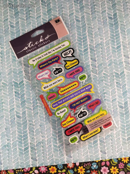 Vintage Sticko Stickers, Speech Bubbles, 1 Sheet New & Sealed