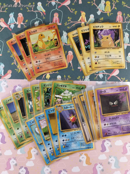 Vintage 1990's Bulk (Japanese) Pokemon Card Lot, 32 Common Base Set WOTC Cards No Duplicates