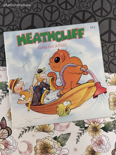Vintage 1989 Heathcliff: Gotta Get a Fish! Watermill Press Softcover