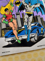 Vintage 1976 Playskool Batman & Robin "To the Batmobile" 380-08 Wooden Frame-Tray Puzzle