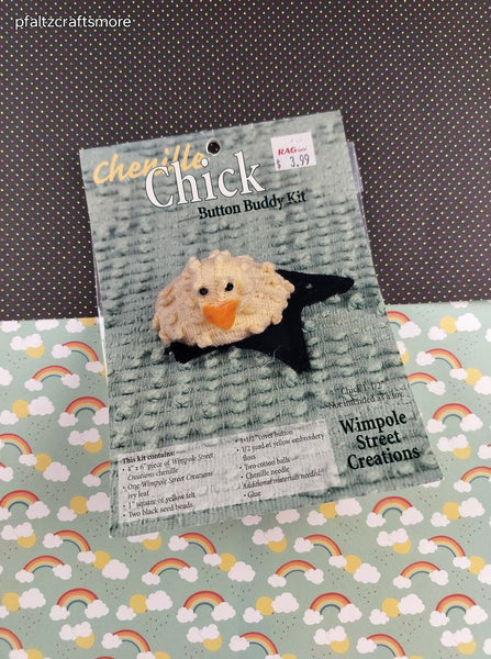 Vintage 1998 Chenille Chick Button Buddy Embroidery Kit SEALED