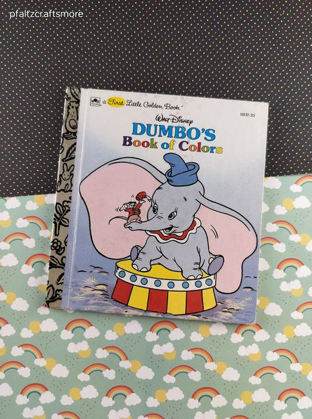 Vintage 1992 First Little Golden Book Walt Disney Dumbo's Book of Colors Hardcover