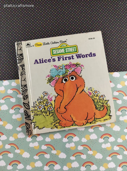 Vintage 1992 First Little Golden Book Sesame Street Alice's First Words Hardcover