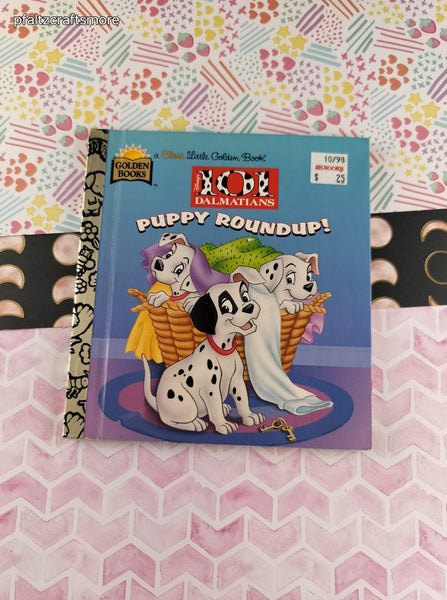 Vintage 1994 First Little Golden Book 101 Dalmations Puppy Roundup! Hardcover