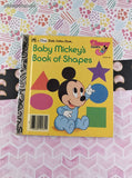 Vintage 1986 First Little Golden Book Disney Babies Baby Baby Mickey's Book of Shapes Hardcover
