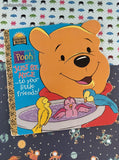 Vintage 1997 Golden Super Shape Book Pooh Just Be Nice...to Your Little Friends! Softcover