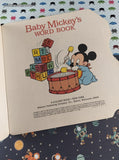 Vintage 1987 Golden Super Shape Book Baby Mickey's Word Book Softcover