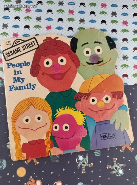 Vintage 1979 Golden Super Shape Book Sesame Street People in My Family Softcover
