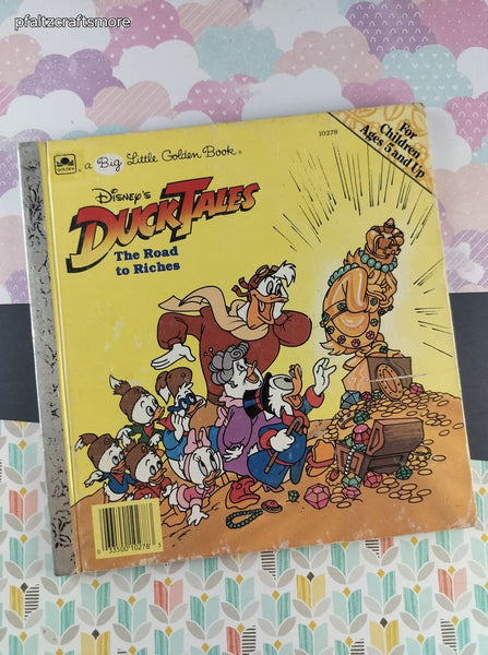 Vintage 1987 Disney's Duck Tales The Road to Riches Big Little Golden Book, Hardcover
