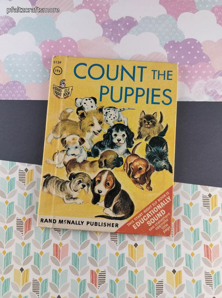 Vintage 1966 Rand McNally Junior Elf Books, Count the Puppies, Hardcover