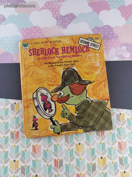 Vintage 1972 Whitman Books, Sesame Street Sherlock Hemlock and the Great Twiddlebug Mystery, Hardcover