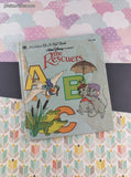 Vintage 1977 Golden Books, Walt Disney's The Rescuers ABC, Hardcover
