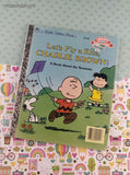 Vintage 1987 Little Golden Book: Snoopy and Friends Let's Fly a Kite, Charlie Brown! Hardcover