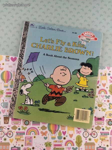 Vintage 1987 Little Golden Book: Snoopy and Friends Let's Fly a Kite, Charlie Brown! Hardcover
