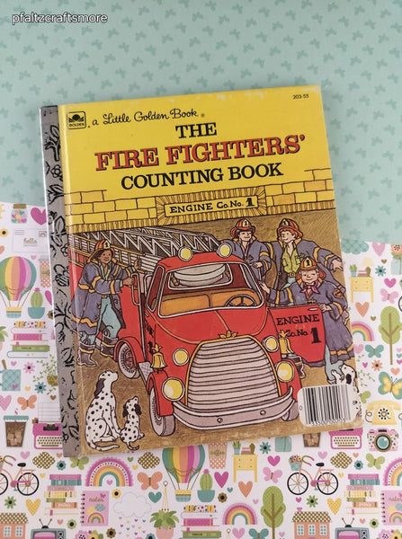 Vintage 1983 Little Golden Book: The Fire Fighters' Counting Book Hardcover