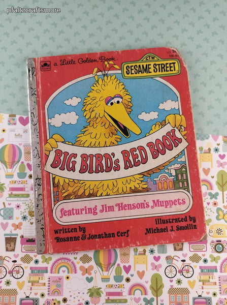 Vintage 1977 Little Golden Book: Sesame Street Big Bird's Red Book Hardcover