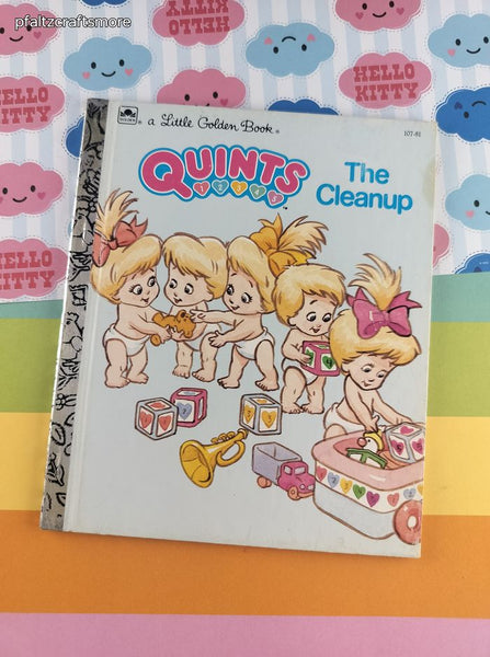 Vintage 1991 Little Golden Book: Quints, The Cleanup Hardcover