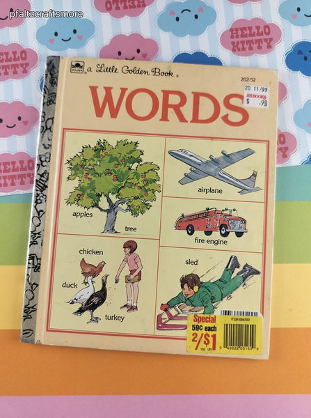 Vintage 1974 Little Golden Book: Words Hardcover