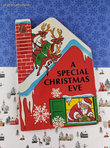 Vintage 1987 A Special Christmas Eve Honey Bear Shape Board Book, Hardcover