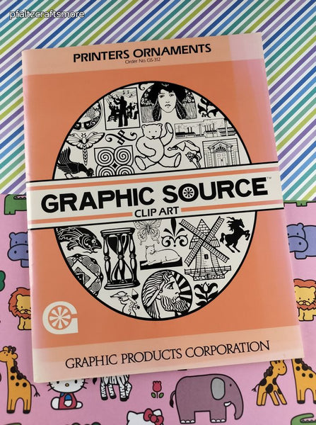 Vintage 1986 Graphic Source Clip Art: Printers Ornaments GS-312 Softcover, Like New