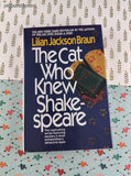 Vintage 1988 The Cat Who Knew Shakespeare by Lilian Jackson Braun Hardcover