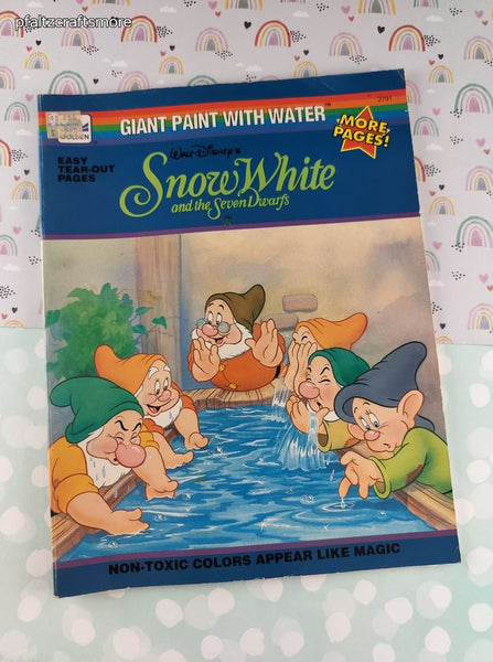 Vintage 1993 Walt Disney's Snow White and the Seven Dwarfs Paint w/Water Softcover