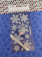 Vintage Sticko Stickers, Shimmer Shiny Winter Snowflakes, 1 Sheet New & Sealed
