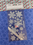 Vintage Sticko Stickers, Shimmer Shiny Winter Snowflakes, 1 Sheet New & Sealed