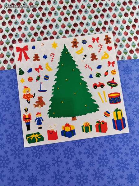 Vintage 1994 Mrs. Grossman's Christmas Festive "Trim-a-Tree" Sticker Sheet, Unused