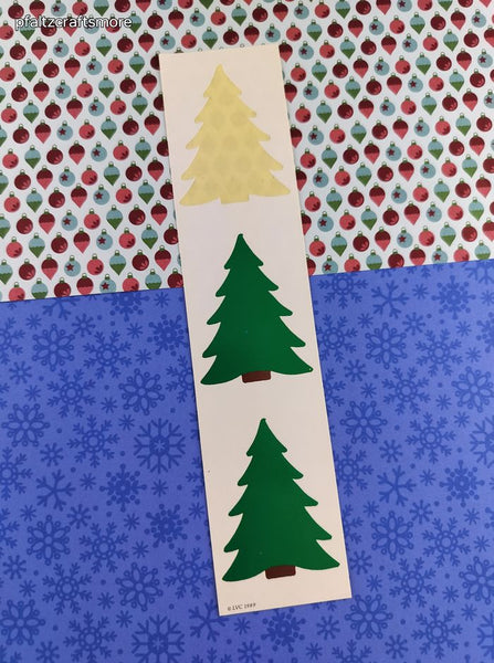 Vintage 1989 LVC Christmas Trees Sticker Sheet, Unused